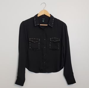 Wild Fable Black Studded Western Style Shirt